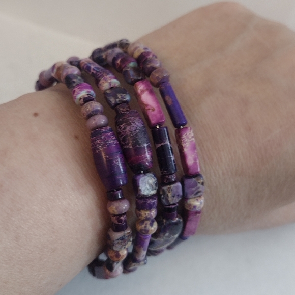 Purple Sea Sediment Wrap Bracelet - Picture 2 of 5
